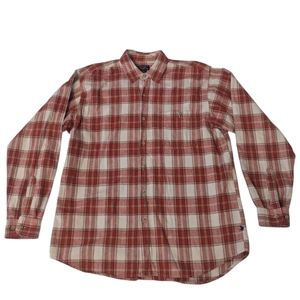 Moose Creek Burnt Orange Plaid Flannel Long Sleeve Shirt. Men's XLT